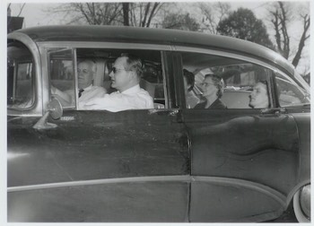  Before purchasing a bus, the group traveled in a Buick. The carried, sound equipment, merchandise to sell, and luggage 